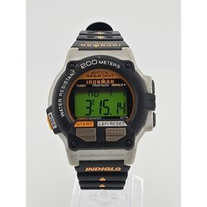 Vtg 1995 43mm Timex Ironman Triathlon SHOCK 200M Watch - Working - New Battery